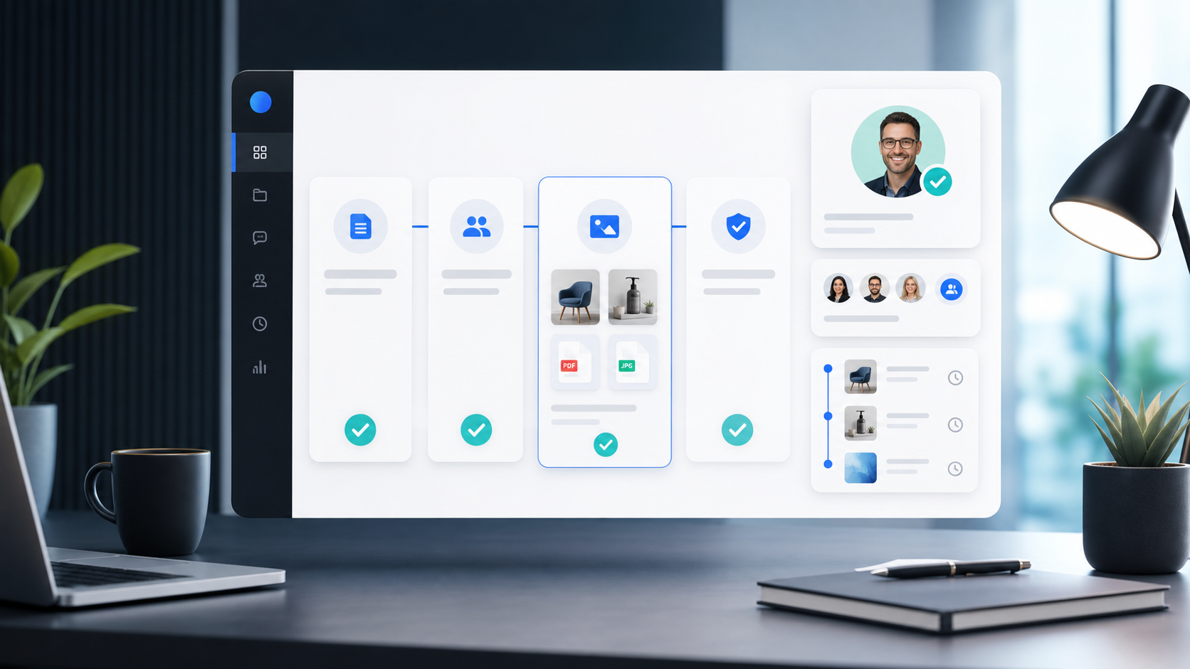 Illustration of ProcessLocker proof capture and approval workflow